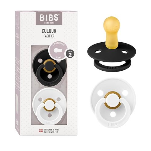 BIBS Pacifiers Colour Collection | Natural Rubber Baby Pacifier | Set of 2 BPA-Free Soothers | Made in Denmark | 6+ Months (Pack of 2) | Sage/Hunter Green