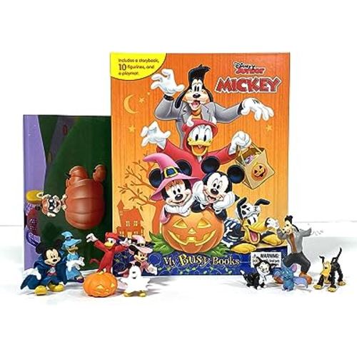 Disney Mickey Halloween My Busy Books - Storybook, 10 figurines, playmat