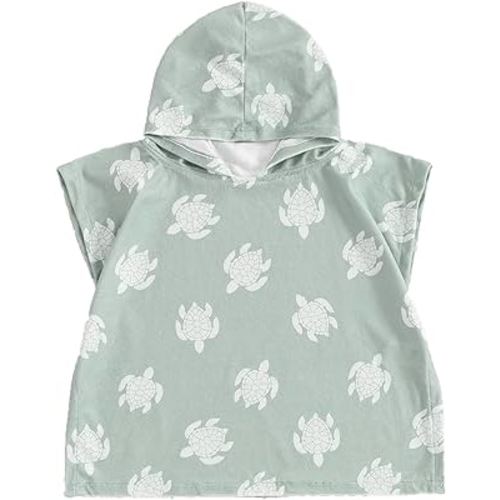 Baby Girl Boy Hooded Beach Towel Swim Cover Up Bath Towels Swim Poncho Swimsuit Cover Up Summer Clothes (B-Green,6-12 Months)