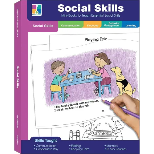 Key Education Social Skills Activities for Kids, Mini Reproducible Books Covering Communication, Calming Strategies,Manners, Emotions, and More Social Emotional Learning Activities