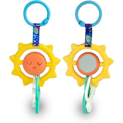 BEBE FUERTE Strong & Sunny Clip On Stroller Toy by Robin Arzon - Developmental Baby Teething Toys - Travel Toys for Infants - Teething Toy for 0 Months and Up