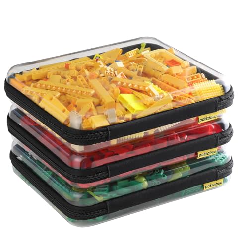 3 Pack Large Clear Hard Shell Zipper Case, Sleek Storage Case for Toy, Toiletry. Sturdy Organizing Bins For Journey Stuff, Christmas Storage Bins.