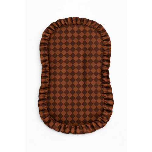 Brown Mocha Diamond Ruffle Baby Lounger Cover