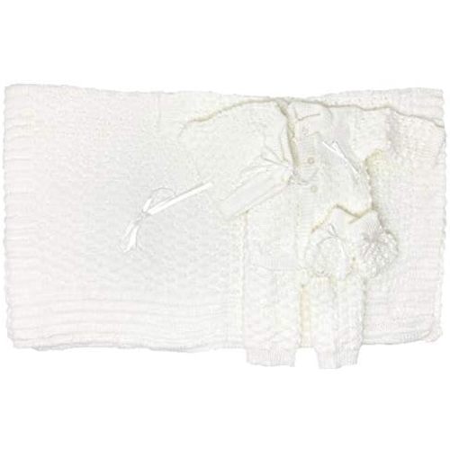 I&S Newborn Infant Baby 5 Pieces Knit Crochet Set Warm Winter Fashionable Layette Set Comfort Girls Boys Unisex