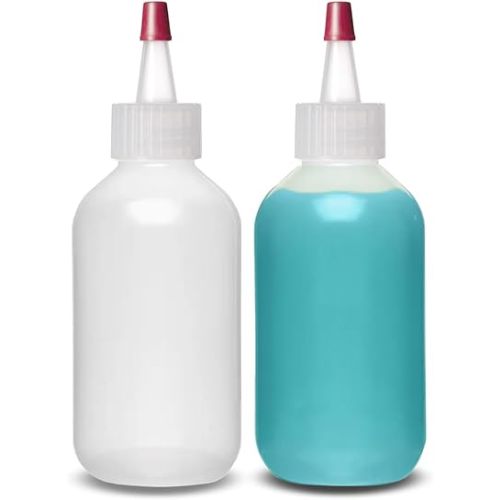 ljdeals 2 oz Plastic Squeeze Bottles with Yorker Caps, for condiments, glues, hair color, craft, sauce and more, Pack of 2, BPA Free, Made in USA