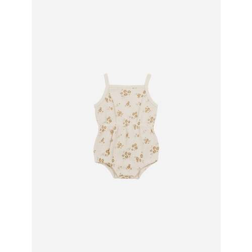 Waffle Cinch Romper || Honey Flower