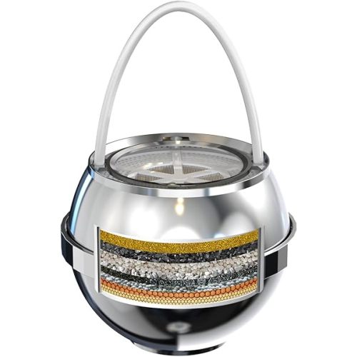 Bathtub Water Filter for Tub with Overflow,2,500 Gallons of Filtration,8 Stages Bath Filter,Remove contaminants,Chlorineand Fluoride,HardWater Softener,BPA Free(Upgrade Version),Chrome