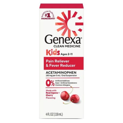 Genexa Kids' Pain & Fever Syrup - Acetaminophen - Cherry - 4 fl oz