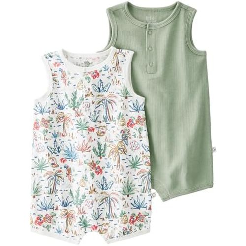 little planet by carter's unisex-baby Romper Made With Organic Cotton