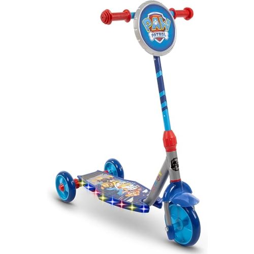Huffy Toddler 3-Wheel Scooter for Kids, Multiple Colors & Licensed Character Graphics, Ages 3+, Durable Steel Frame, Wide Non-Slip Deck, Stable Lean-to-Steer Design, Light-Up Options, Girls/Boys