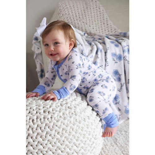 Sapphire Garden Convertible Zip Romper | Caden Lane