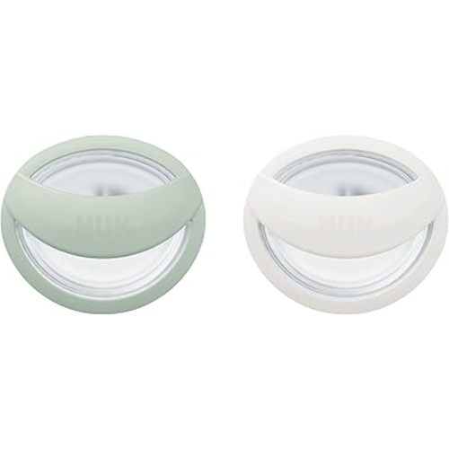 NUK Perfect Match Silicone Pacifier, 2 Pack, For Ages 0-6m, Green & White