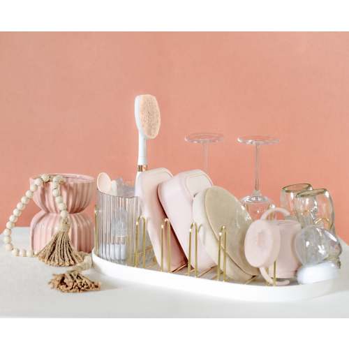Winnie & Lu Luxury Gold Baby Bottle Drying Rack | Stainless Steel Countertop Organizer