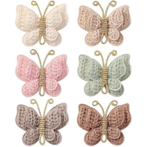 Baby Girl Butterfly Hair Clips, 6-Pcs Non-Slip Barrettes for Infants and Toddlers, Perfect for Fine Hair, Daily Wear, and Special Occasions