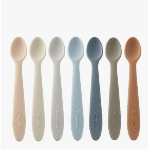 Amazon.com : PandaEar 7 Pack Silicone Baby Feeding Spoons, First Stage Training Spoon Infant Utensils Feeding Supplies, BPA Free Gum-Friendly Soft Tip Baby Led Weaning Spoon