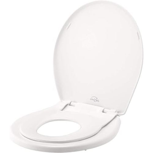 Little2Big Toilet Seat with Built-In Toddler Potty Training Seat, Slow Close, Easy to Install, ROUND, White