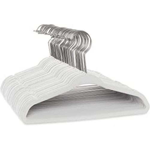 Casafield 50 Velvet Baby Hangers - 11" Size for Infant & Toddler Clothes - Ivory