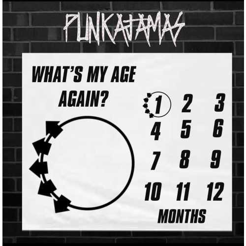 Pop Punk Milestone Blanket | Alternative Baby Monthly Photo Prop | Emo Punk Rock Baby Gift