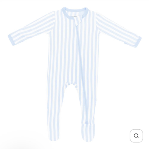 Kyte Zippered Footie in Small Mist Stripe