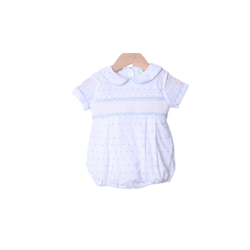 Smocked Heirloom Swiss Dot Boy Bubble – The Smocked Flamingo