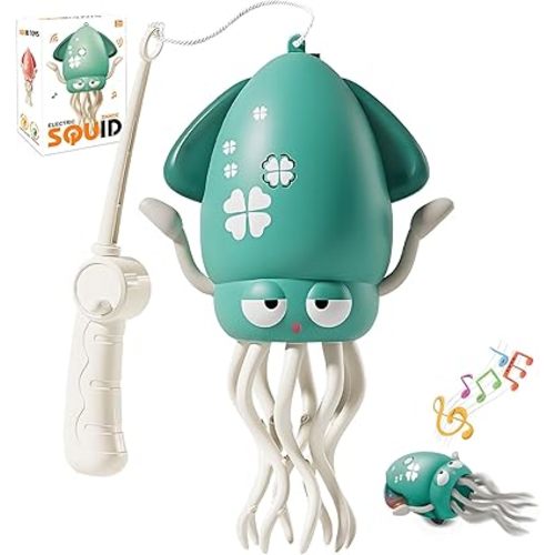 Electric Dancing Octopus Baby Toys, Crawling Octopus Tummy Time Sensory Toys for Kids, Automatic Swing Squid Toy with Lighting and Music, Birthday Gifts for 3+ Year Old Boys Girls