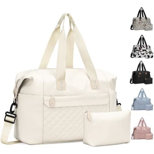 Travel Duffle Bag, Waterproof Weekender Overnight Hospital Bags for Women Men with Toiletry Bag Lightweight Carry on Personal Item Duffle Gym Bag for Travel, Airplanes, Sports