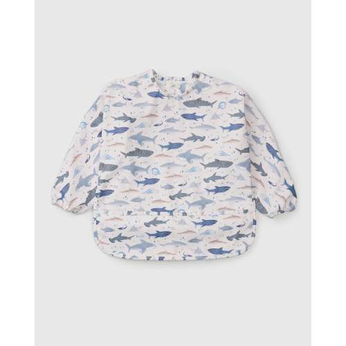 Long Sleeve Bib - Smiley Sharks