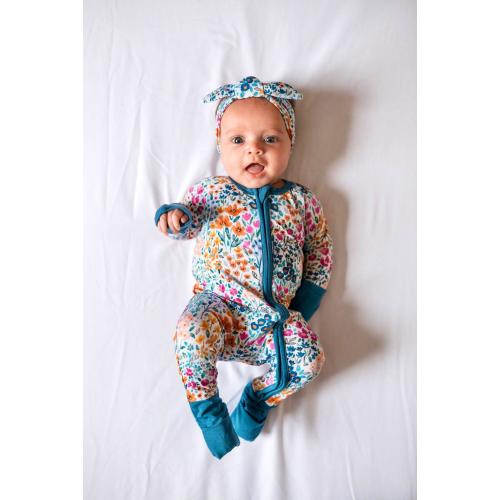 flowers Baby Bamboo Baby Sleepers, Bamboo Zippy Baby Pajamas, flowers Bamboo zipper romper, Baby bamboo Pajamas, nursery,  newborn gifts