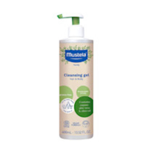 Mustela Certified Organic Cleansing Gel - Natural Hair & Body Wash with Olive Oil & Aloe Vera - For Baby, Kid & Adult - Fragrance Free, Tear Free, Vegan & Biodegradable - 13.52 fl. oz.