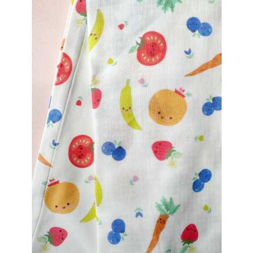 Organic cotton fruit baby blanket, muslin or knit, swaddle, unisex baby, gender neutral shower gift, anthropomorphic, eco baby, veggies