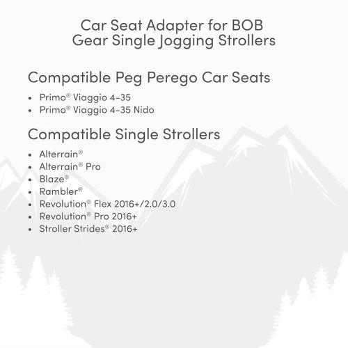 BOB Gear Single Jogging Stroller Adapter for Peg Perego Infant Car Seats, Gray