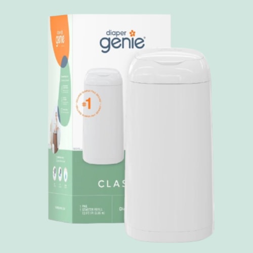 Stainless Steel Diaper Pail Gift Set - White