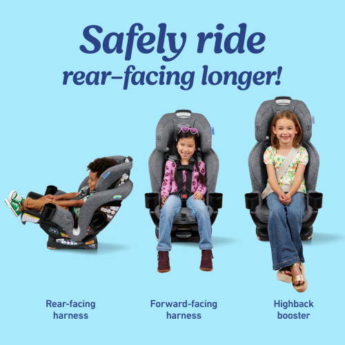 Graco Extend2Fit 3-in-1 Convertible Car Seat, Cullen Gray