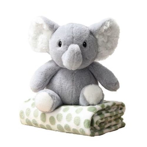 The Peanutshell Gift Set, Ellie Elephant Plush Stuffed Animal Toy and Blanket for Boys and Girls