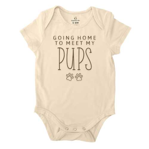 Swaddlean Custom Embroidered Going Home to Meet My Pups Bodysuit, New Best Friend Outfit, Embroidery Dog Name Baby Shirt, Baby Shower Gifts