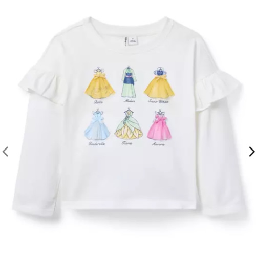 Girl Jet Ivory Disney Princess Ruffle Tee by Janie and Jack