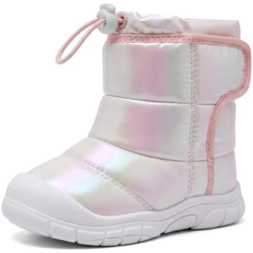 MORENDL Toddler Winter Snow Boots Boy & Girl Warm Fur Walking Shoes