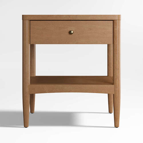 Hampshire Natural Brown Wood Kids Nightstand with Drawer
