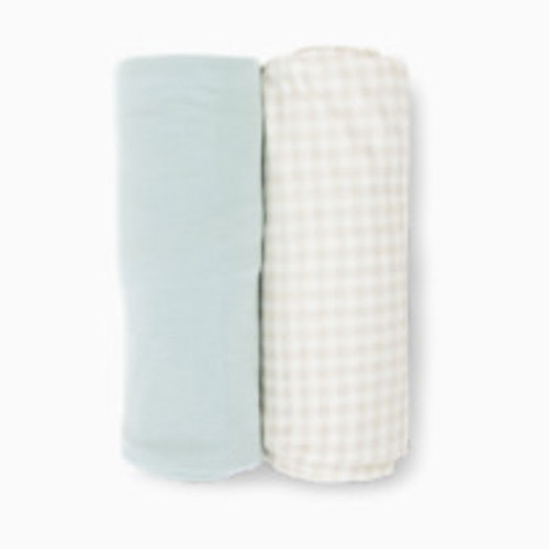 Little Unicorn Stretch Knit Swaddle 2-Pack - Frost Green