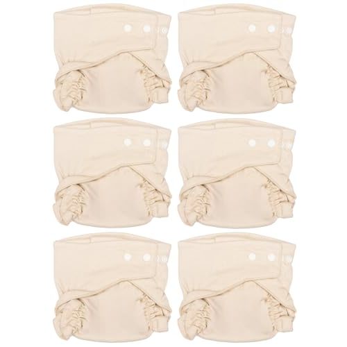 Osocozy Two Sized Fitted Cloth Diaper - 6 Count (Pack of 1) - Soft, Durable and Absorbent 100% Cotton Birdseye Weave Material. Easy to Use Snap Closures. Size 1 Fits 7-18 lbs