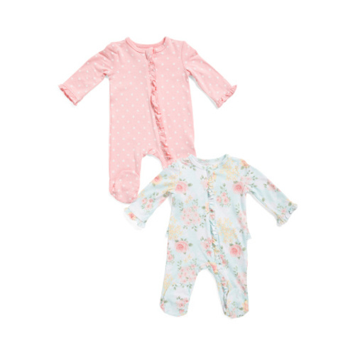 Newborn Girls 2pk Meadow Footed Bodysuits | Baby | Marshalls