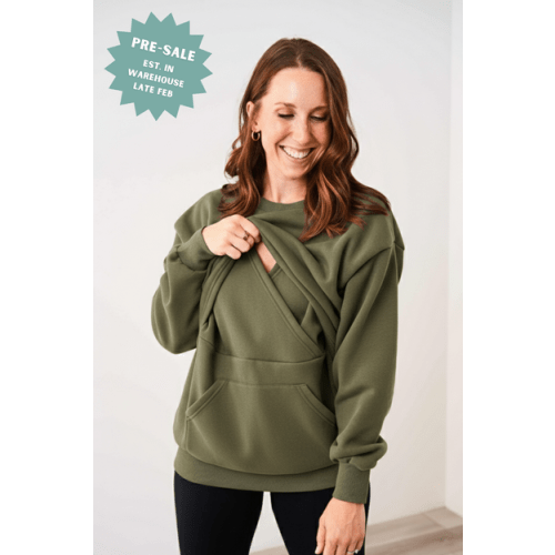 Latched Mama 635 Snuggle-Up Nursing Pullover- green; 1X