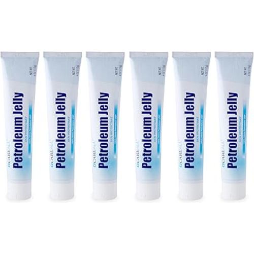 CareALL Petroleum Jelly 4 Oz. Tube (6 Pack), Unscented, 100% Pure White Petrolatum Jelly USP, Moisturizer for Dry Cracked Skin and Lips, Protectant for Minor Cuts, Scrapes, Burns.