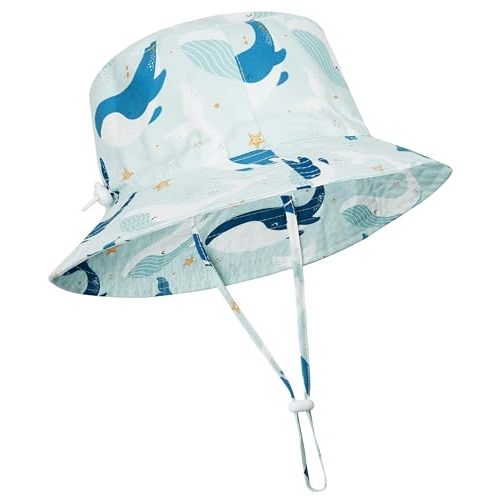Baby Sun Hat UPF 50+ Sun Protective Toddler Bucket Hat Summer Kids Beach Hats Wide Brim Outdoor Play Hat for Boys Girls