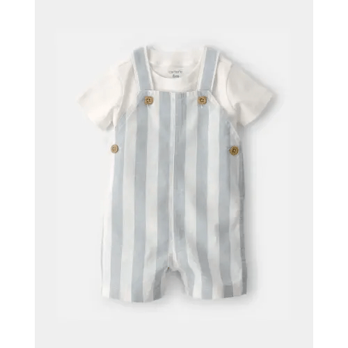 Baby Boy 2-Piece Stripe Romper Set - Blue/Ivory | Carter's