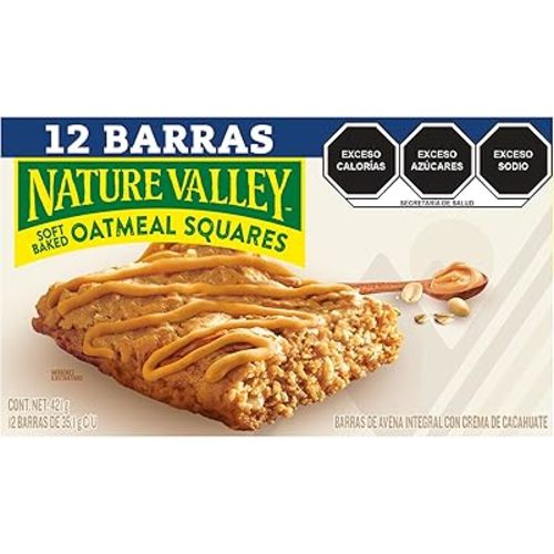 Nature Valley Soft Baked Oatmeal Squares, Peanut Butter, 12 Bars, 14.88 oz