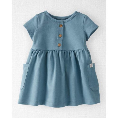 Baby Organic Cotton Pocket Dress in Cottage Blue
 - Little Planet | Carter's