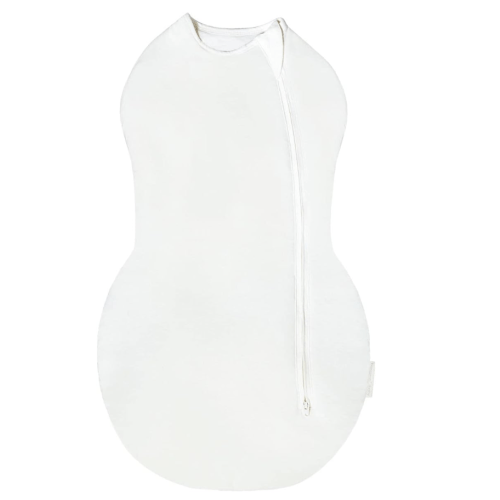 Happiest Baby Sleepea Comforter Swaddle - 100% Organic Cotton Baby Swaddle Blanket - Doctor Designed Promotes Healthy Hip Development (Ivory, Medium)