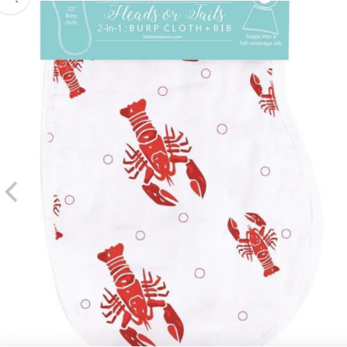 Baby Burp Cloth & Bib Combo: Adorable Lobster Print – Little Hometown
