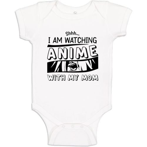 Watching Anime with My Mom Cute Baby Bodysuit One Piece Toddler T-Shirt Animation Film Themed Gift
